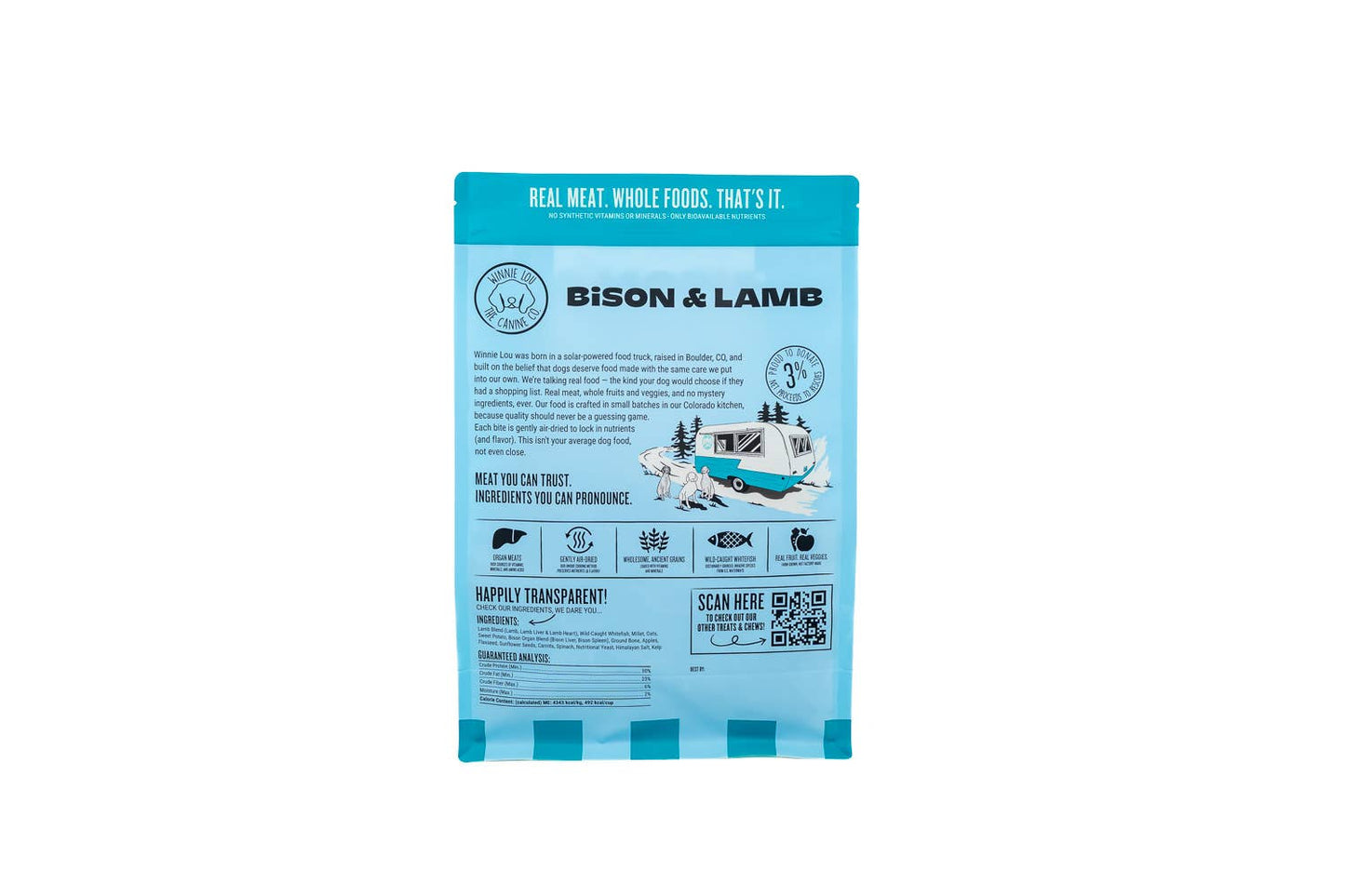 Winnie Lou Gently Air-Dried Dog Food - Bison + Lamb