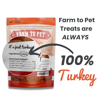 Turkey Chips Dog Treats: 4oz