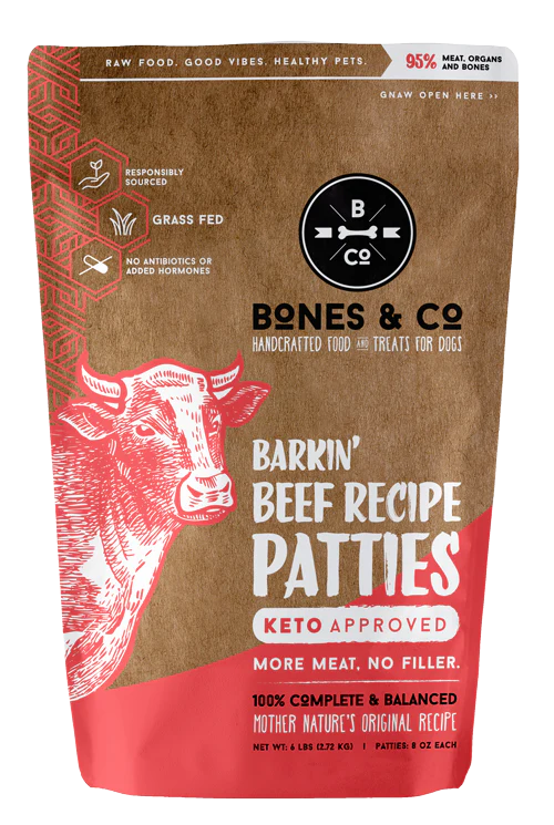 Bones & Co Frozen Dog Beef Patties