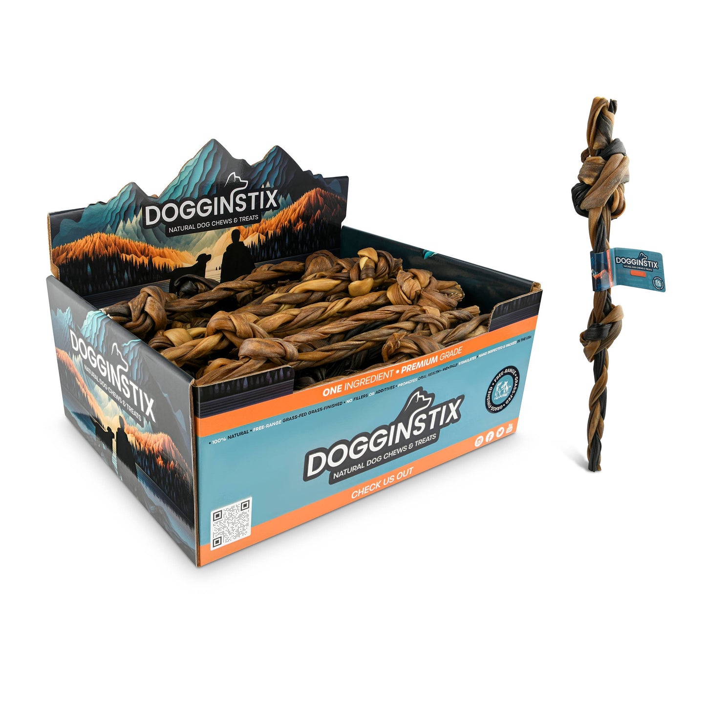 Braided Sticks Lamb Collagen Double Knots