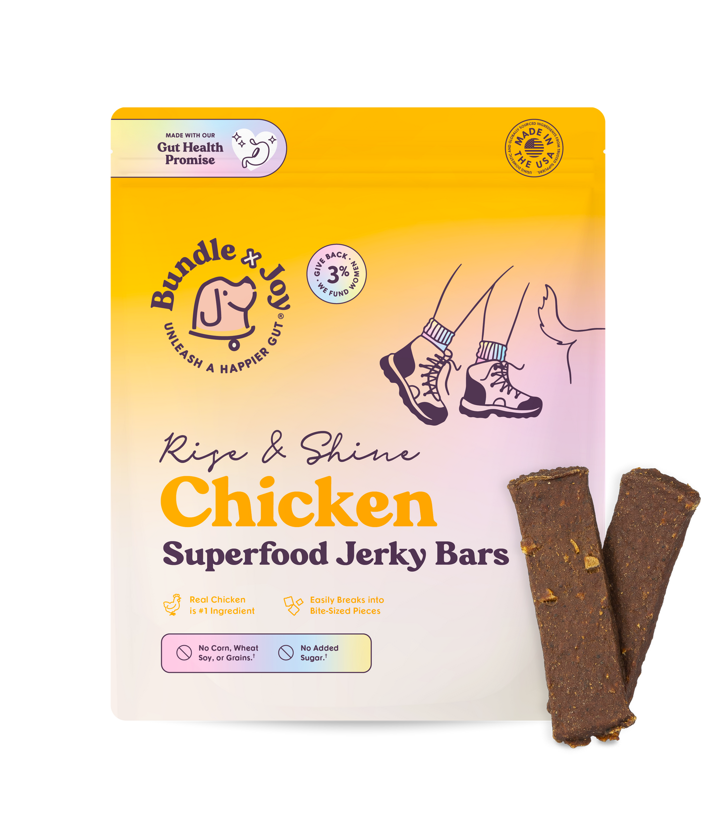 Rise & Shine Chicken Superfood Jerky Bars for Dogs 5oz: 5oz