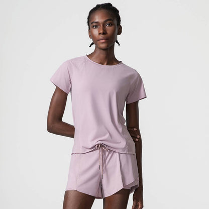 Loose Breathable Yoga Wear Sport Breathable T-Shirt: Pink