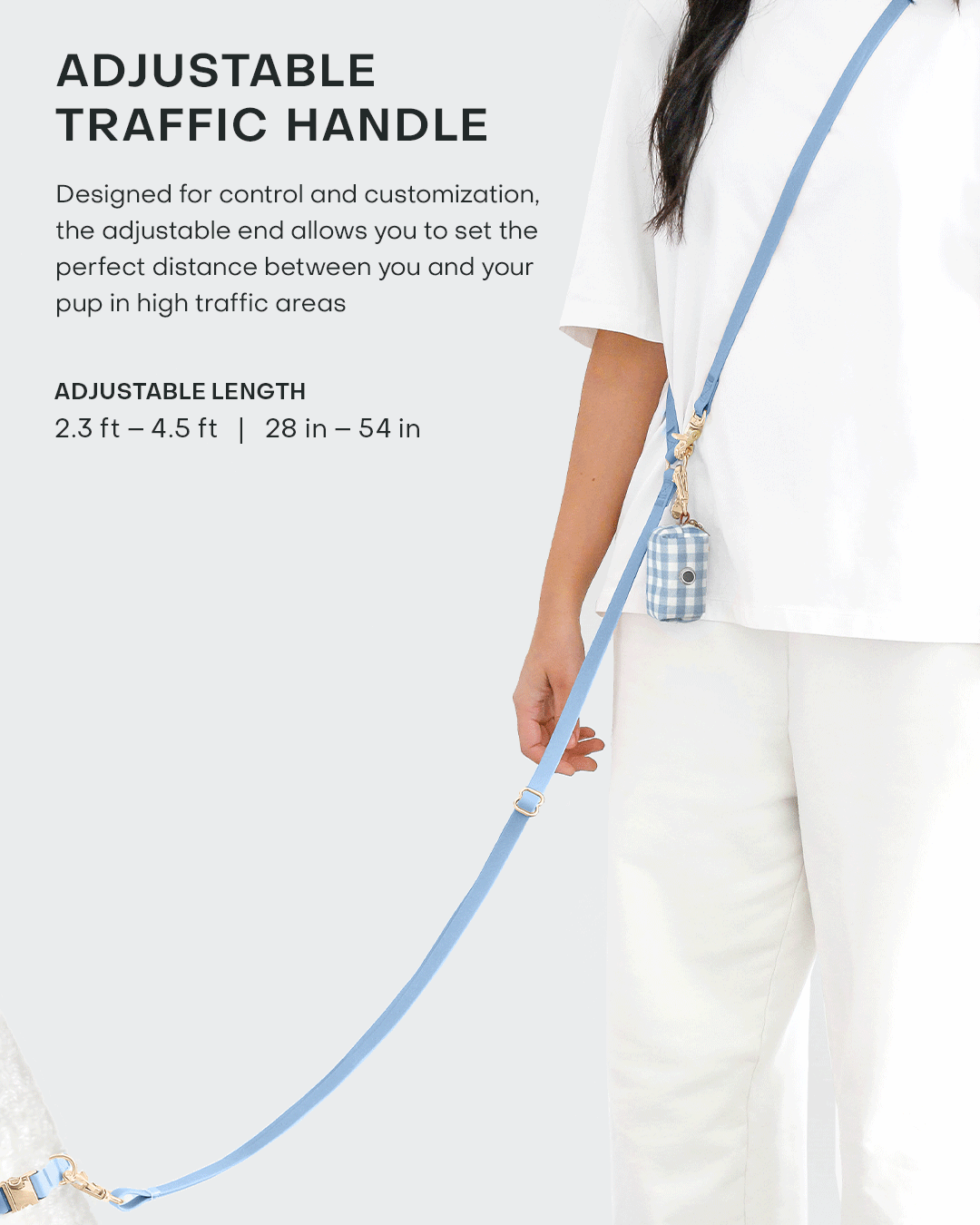 Signature Navy 4-in-1 Convertible Hands Free Cloud Dog Leash: Standard