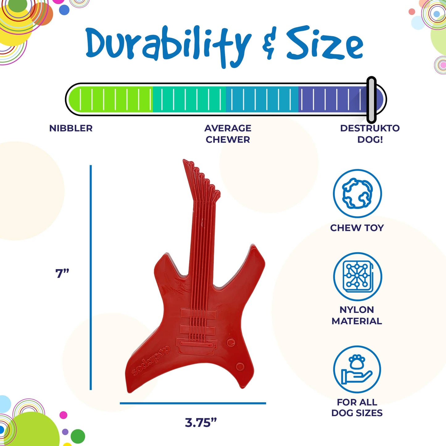 Electric Guitar Durable Dog Toy