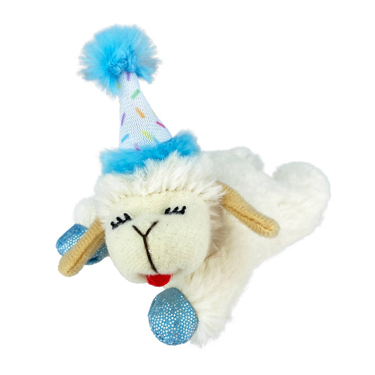 Multipet Lamb Chop w/ Birthday Hat Cat Toy