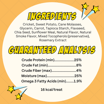 Chippin Sweet Potato Cricket Carrot Soft Dog Treat