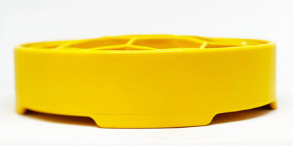 Honeycomb eBowl Enrichment Slow Feeder Bowl for Dogs: Yellow