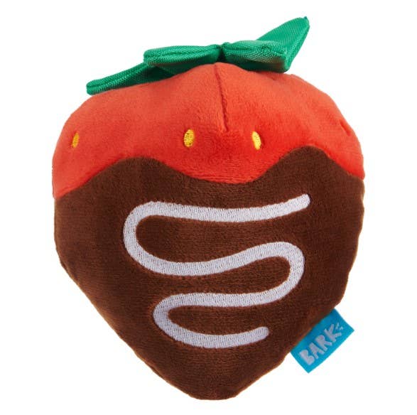 BARK Valentine's Chocolate Slobber Strawberry Plush Dog Toy