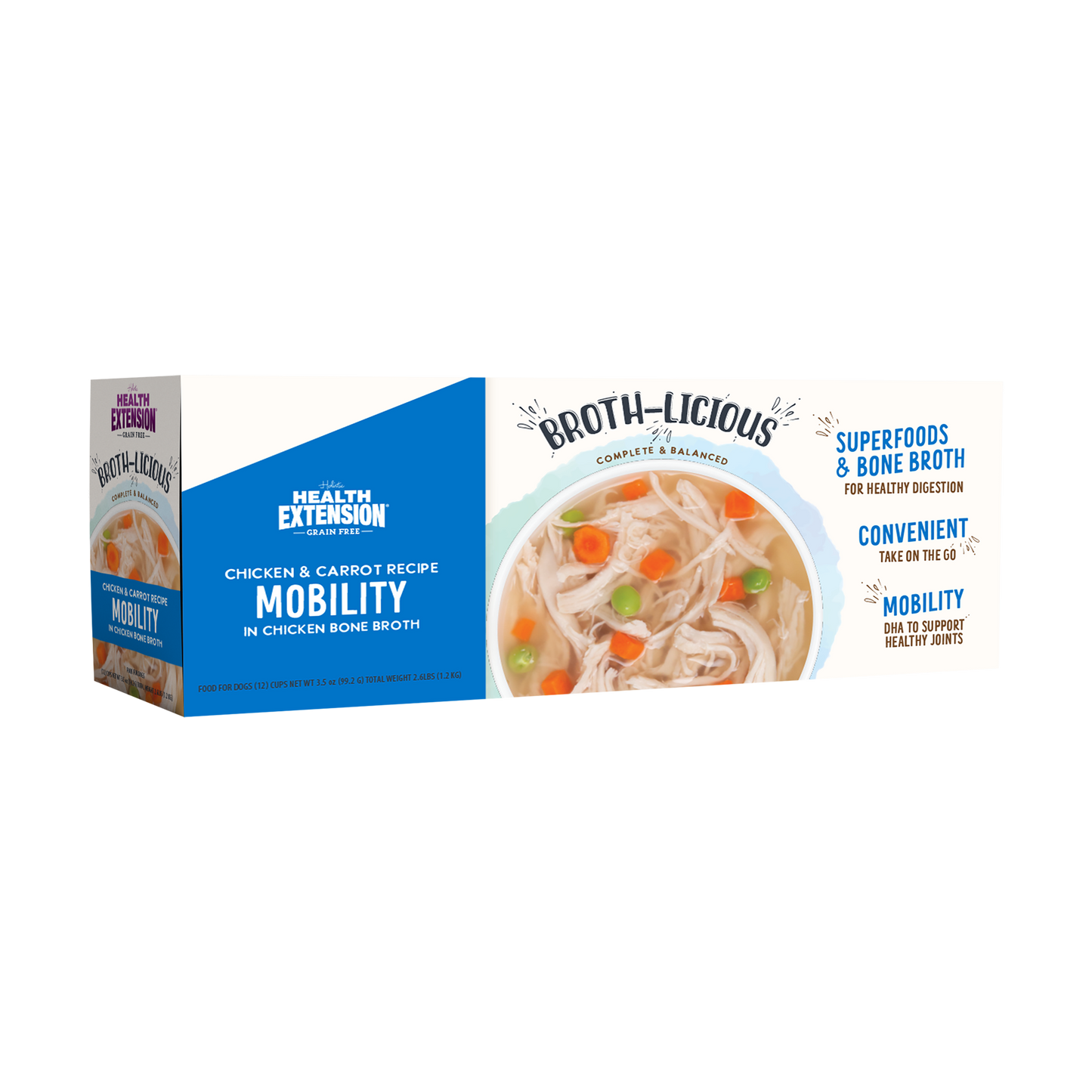 Broth-Licious Chicken & Carrots in Bone Broth- Mobility Recipe for Adult Dogs
