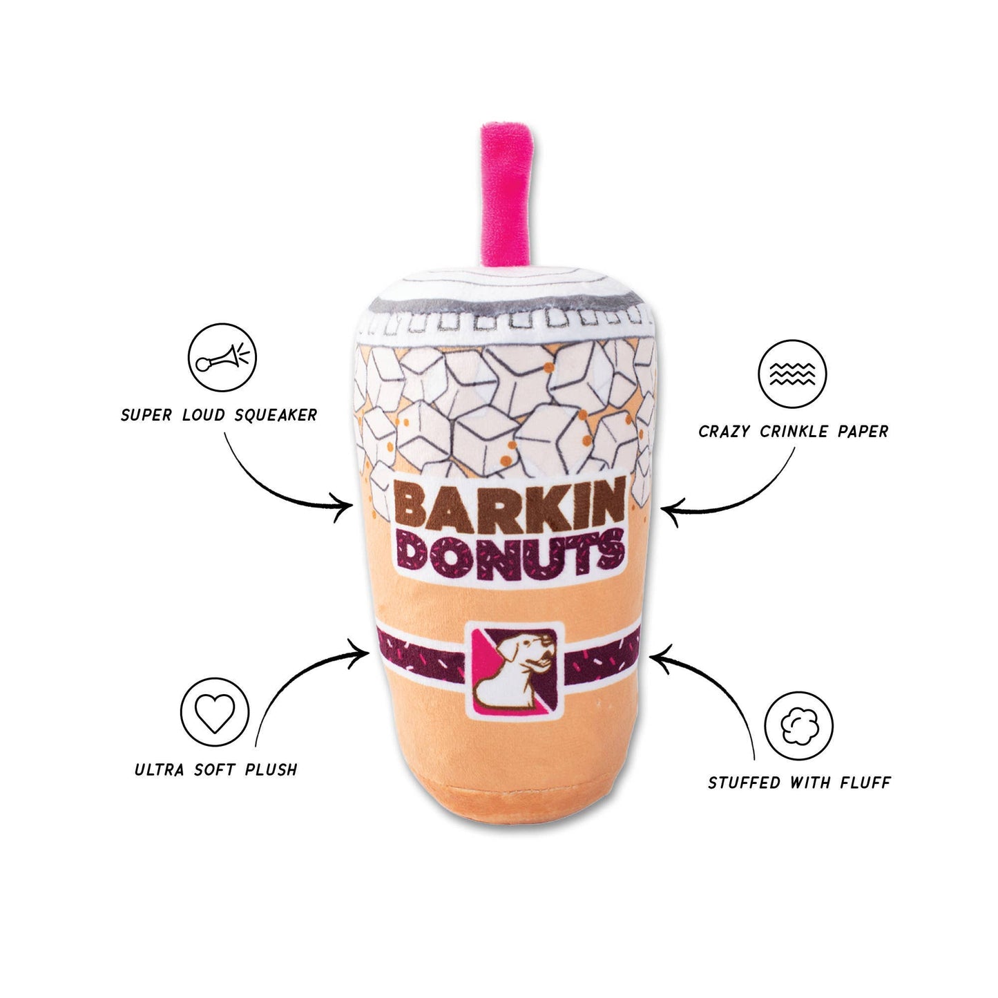 Barkin Donut Iced Coffee Dog Toy