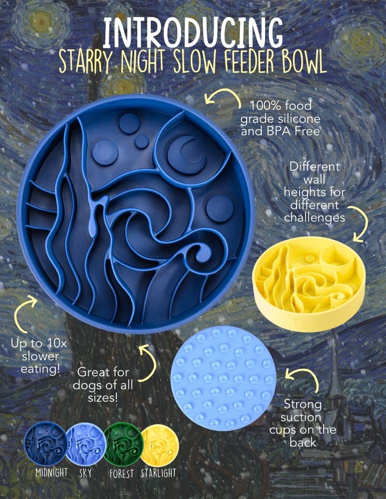 Starry Night Slow Feeder Bowl: Celestial