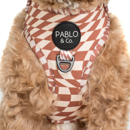 Brown Check Check Dog Harness