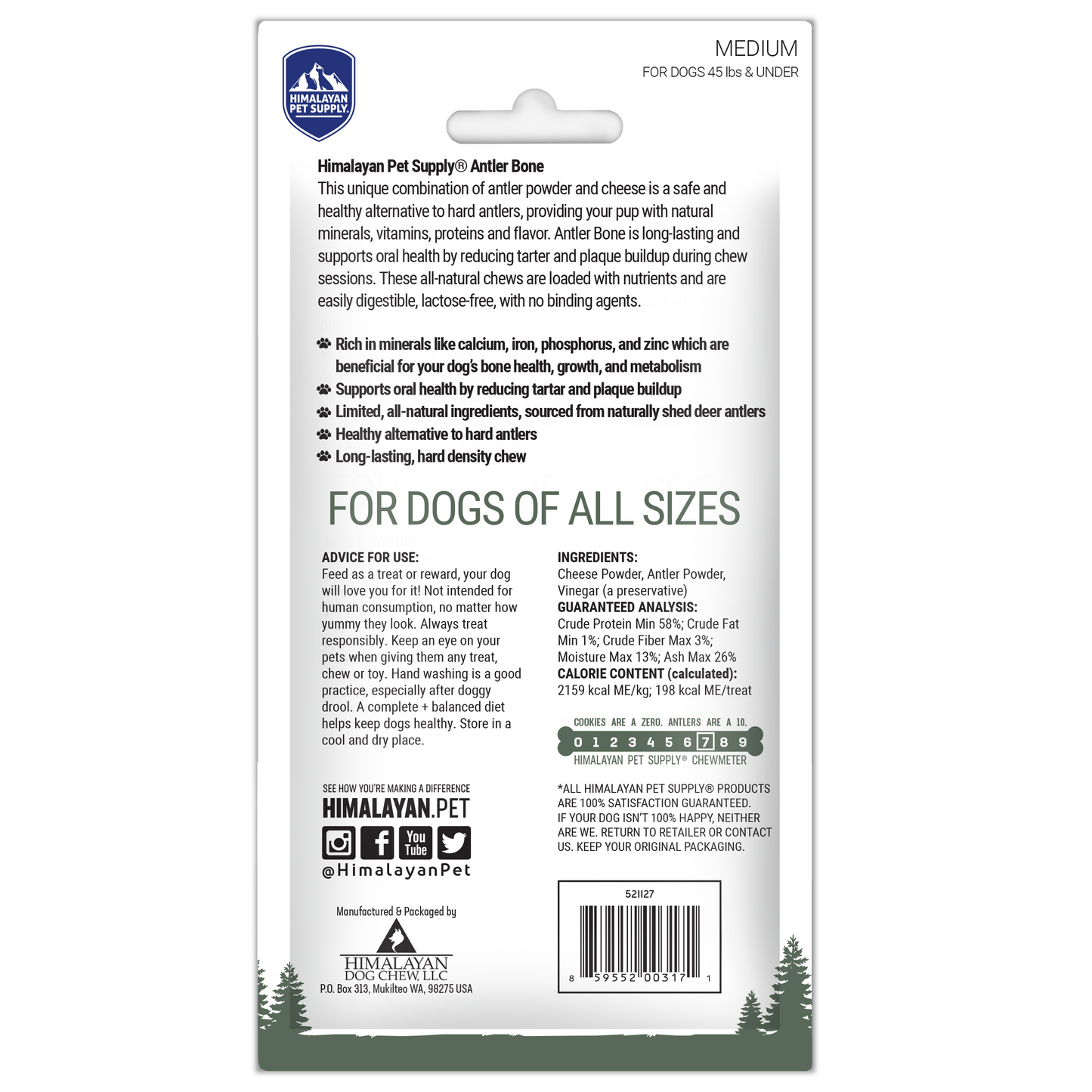 Himalayan Dog Chew Bone Antler Medium