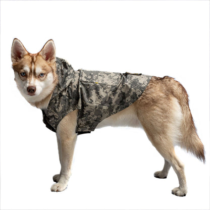 US Army Packable Dog Raincoat - Camo: Medium