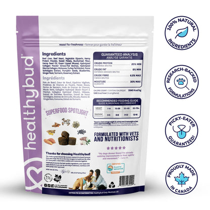Healthybud's Functional Beef Dog Treats: 4.6oz