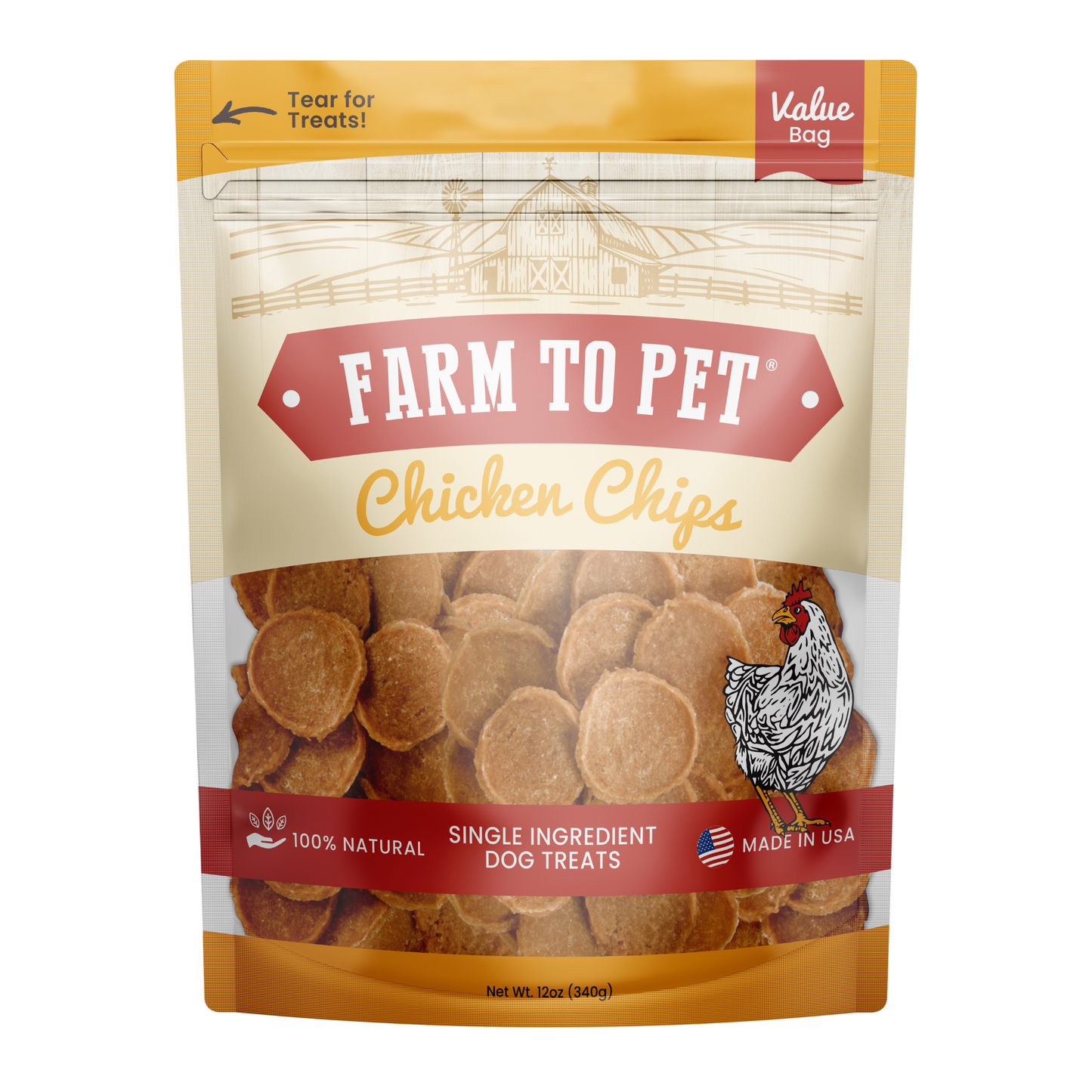 Chicken Chips Dog Treats: 4oz