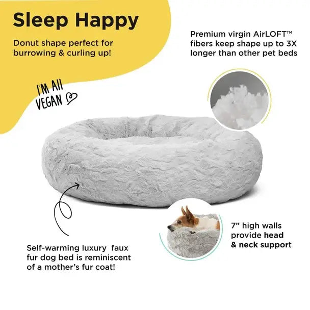 Donut Dog Bed: Gray 23 x 23