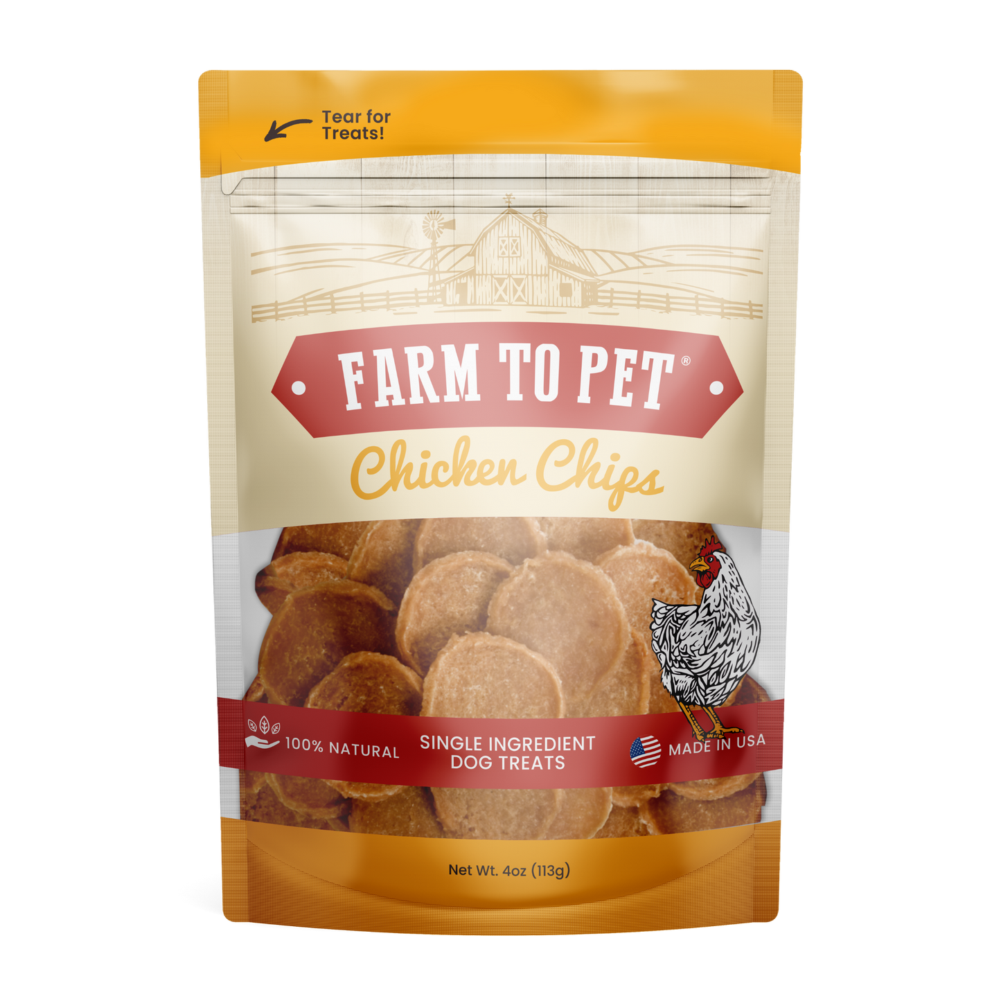 Chicken Chips Dog Treats: 4oz