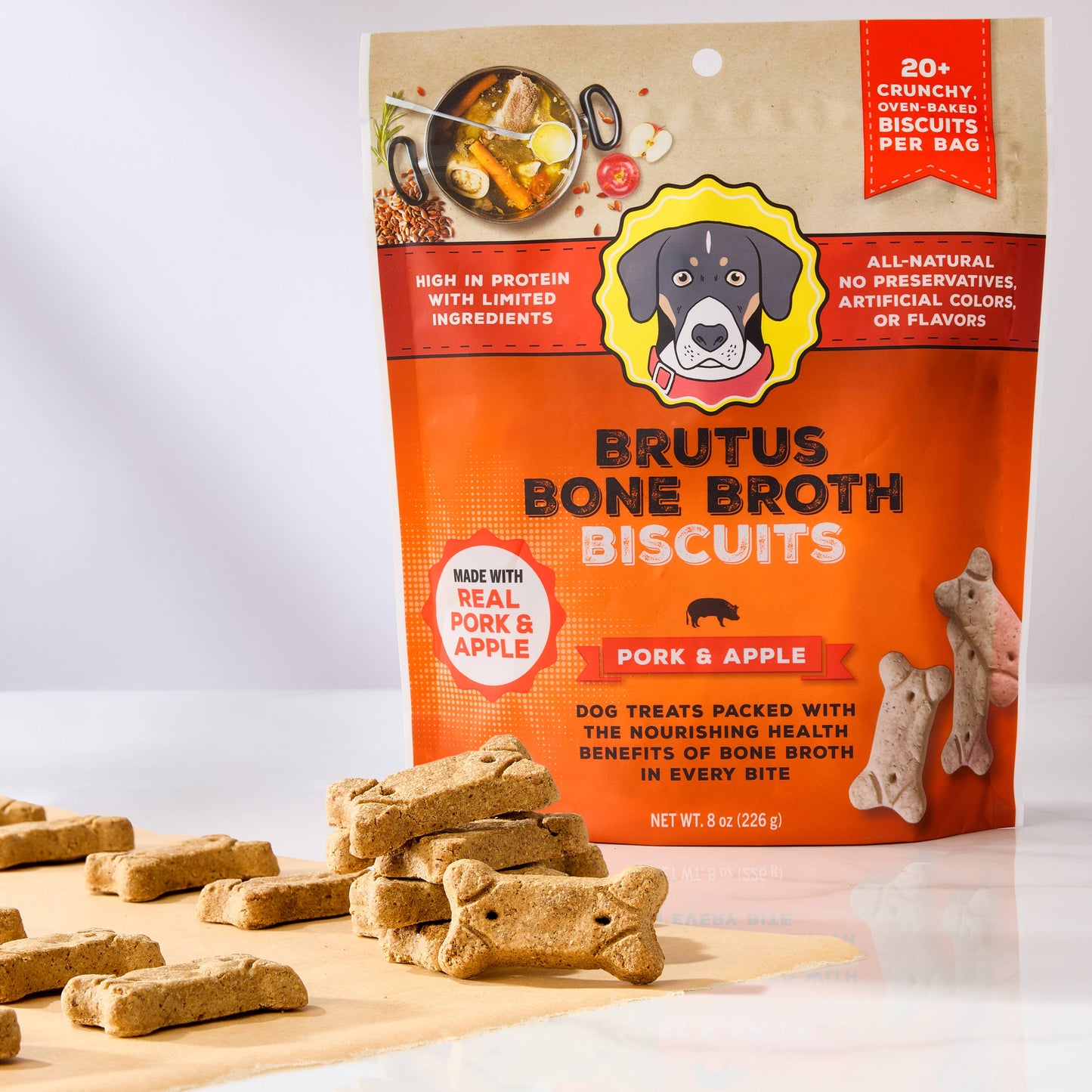 Brutus Bone Broth Biscuits - Pork & Apple Flavor