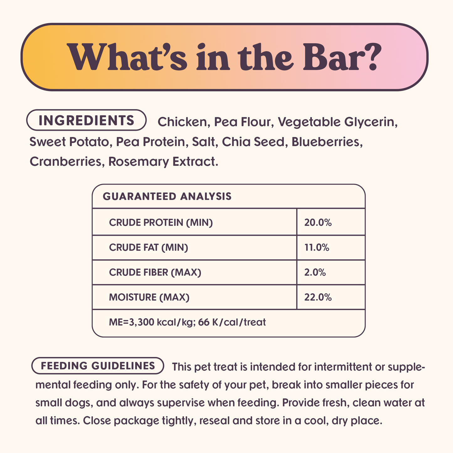 Rise & Shine Chicken Superfood Jerky Bars for Dogs 5oz: 5oz
