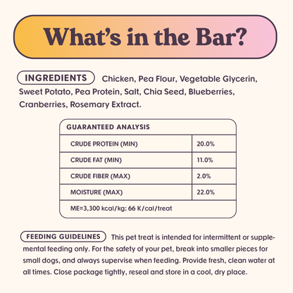Rise & Shine Chicken Superfood Jerky Bars for Dogs 5oz: 5oz