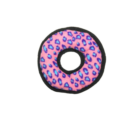 Tuffy Jr Ring - Pink Leopard, Durable, Squeaky Dog Toy