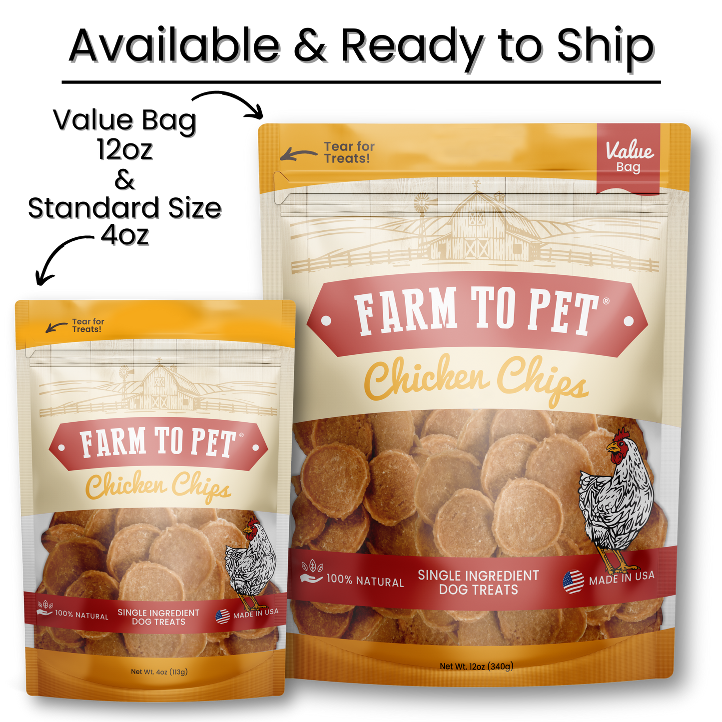 Chicken Chips Dog Treats: 4oz