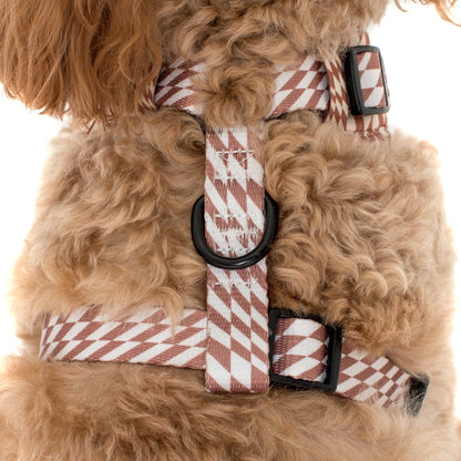 Brown Check Check Dog Harness