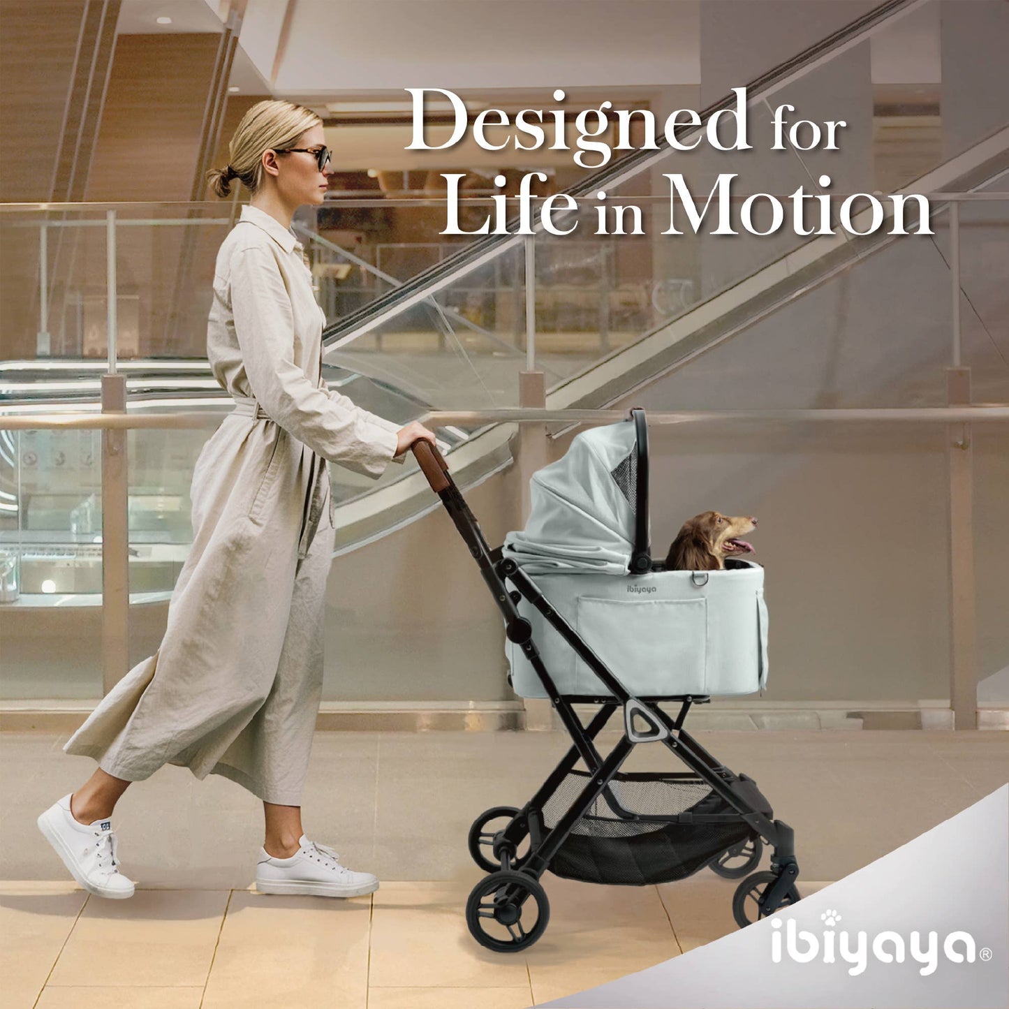 Small Detachable Pet Stroller: Silver Gray