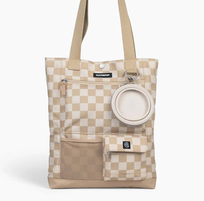 Park Pack Dog Gear Tote:Travel Bowl, Treat Pouch, Toy Pocket: Check