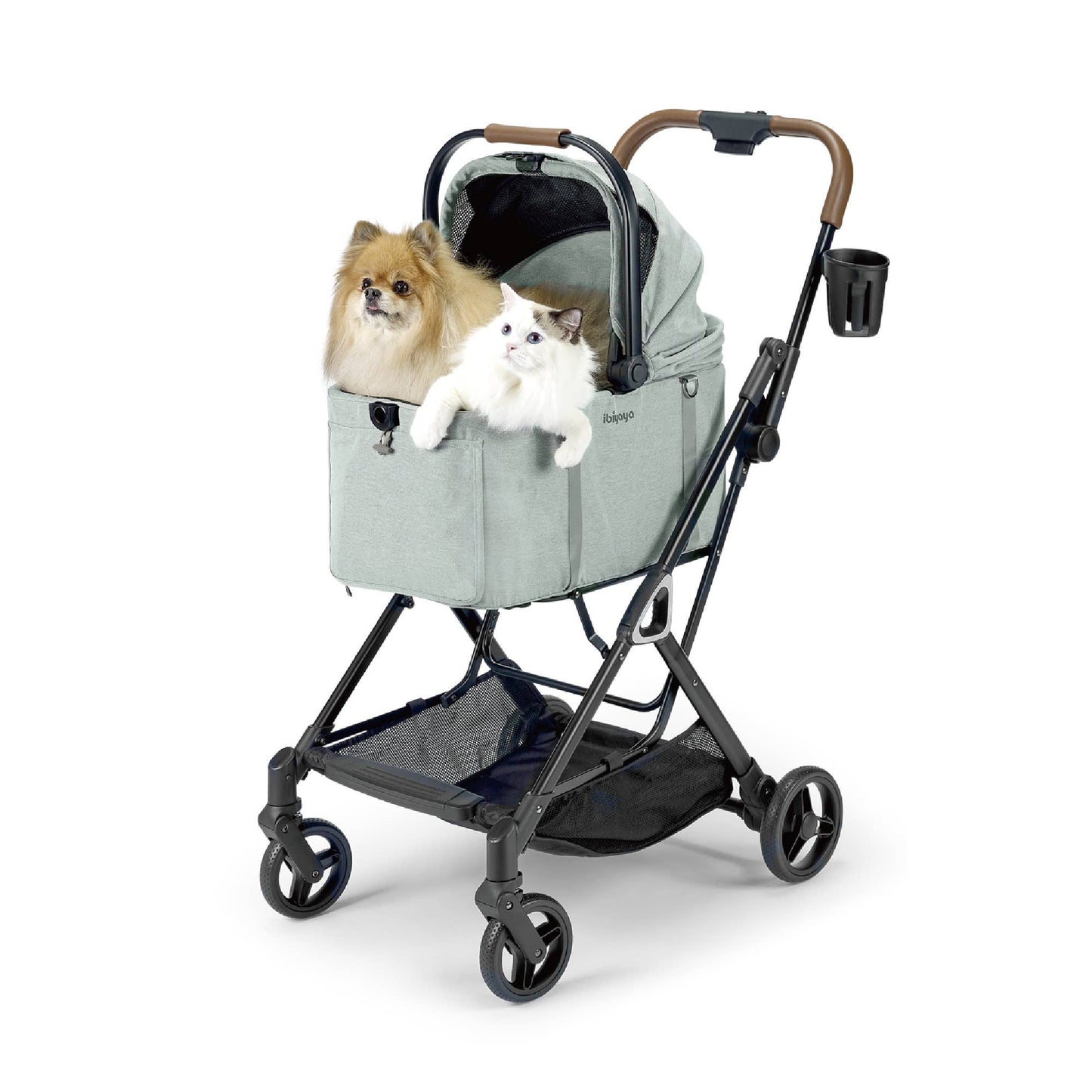 Small Detachable Pet Stroller: Silver Gray