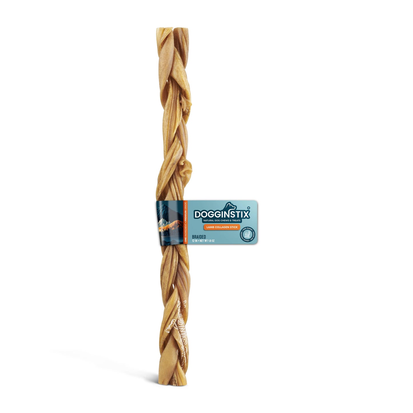 12" Braided Lamb Collagen Sticks