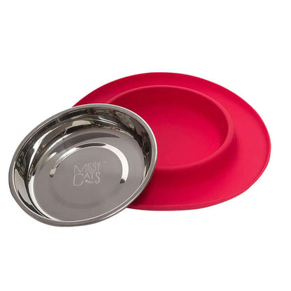 Single Silicone Cat Feeder with Stainless Steel Bowl: Warm Grey