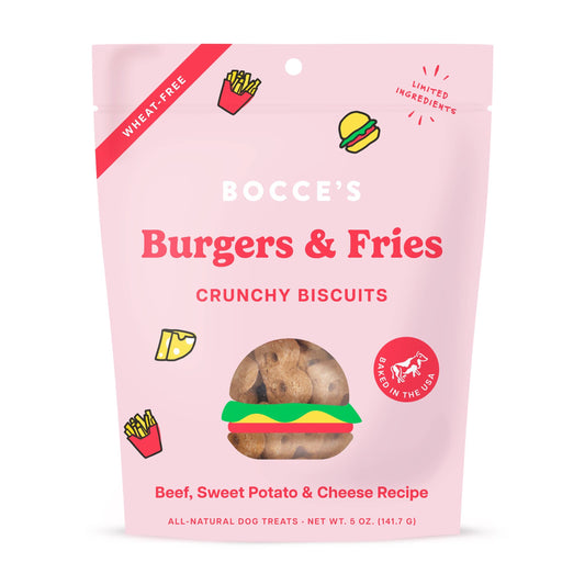 Bocce's Bakery Burgers & Fries Biscuit Dog Treats