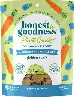 Honest To Goodness Golden Years Blueberry & Carrot Dog Treats, 8-oz bag
